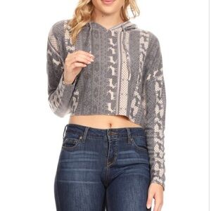 Bear Dance Cropped Holiday Sweater